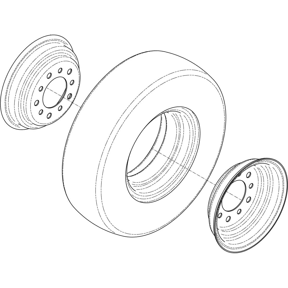 Smooth Implement Tyre HT FD Rim Assembly (4.80